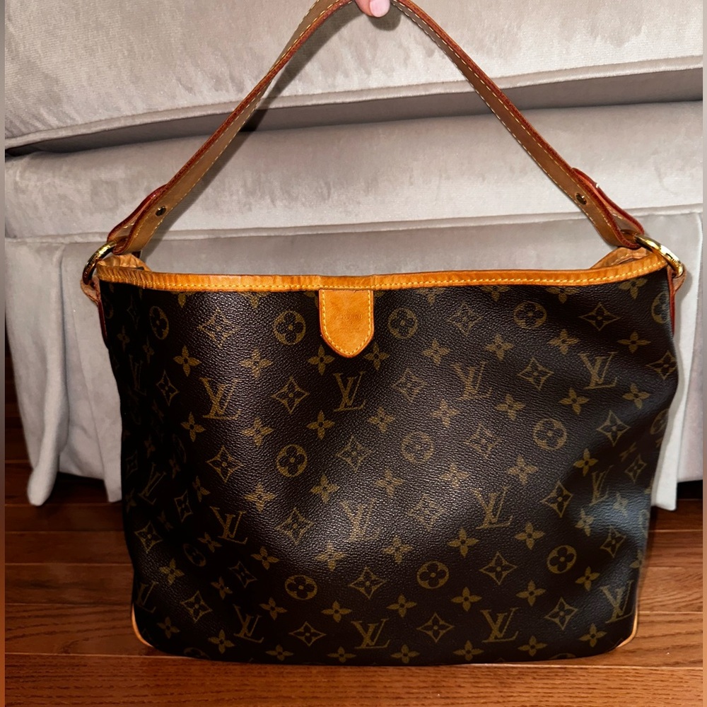 Louis Vuitton Delightful PM Monogram Beige Shoulder Bag Tote Purse (TR1110)